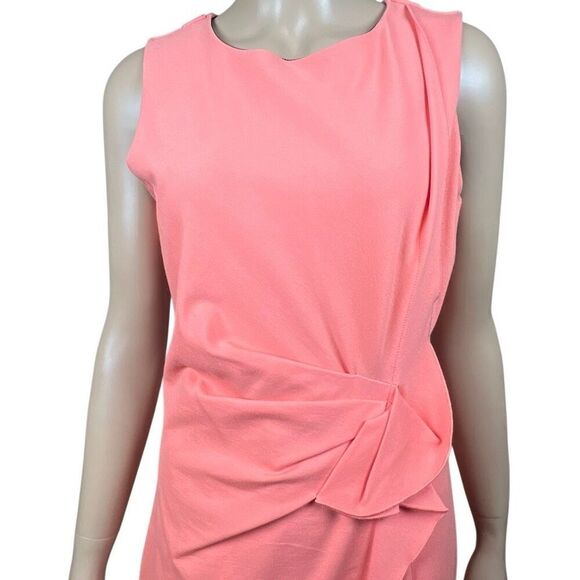 Kobi Halperin Quinn Dress Coral Rose Pink Sleeveless Draped Size 6 (044) - Picture 3 of 14
